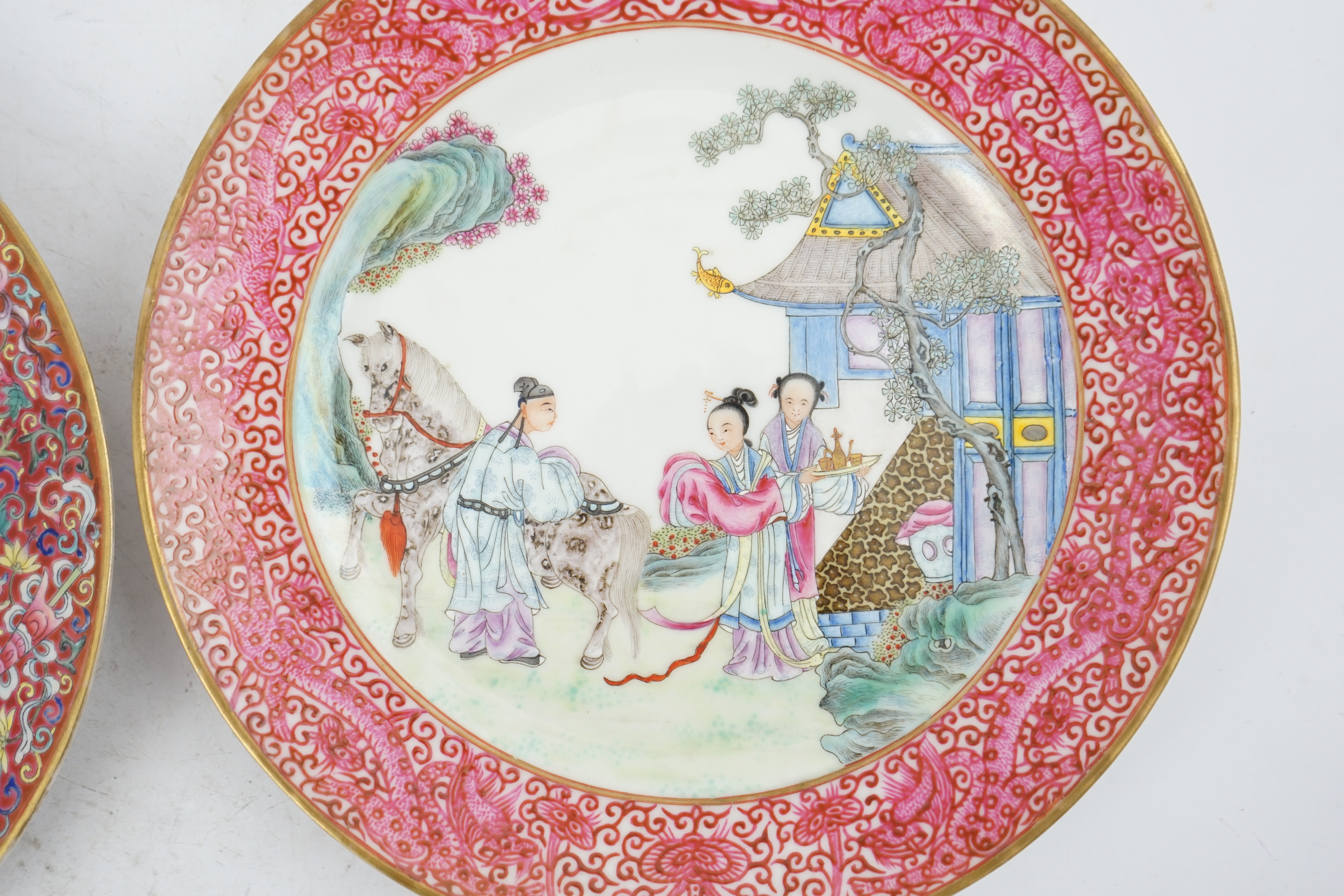 Two fine Chinese famille rose plates, Republic period